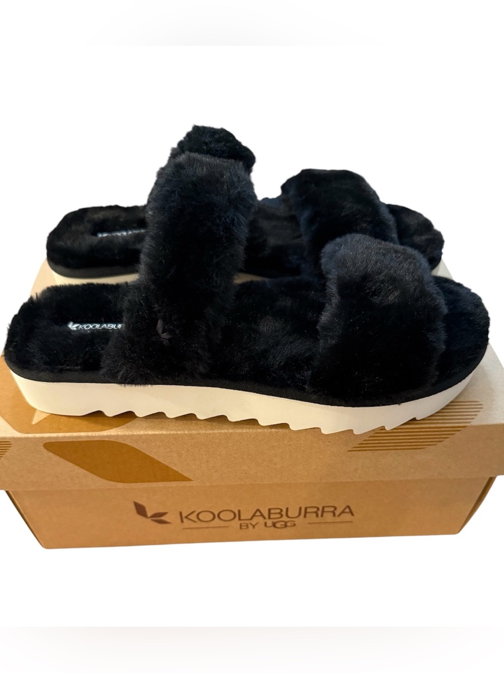 Koolaburra by UGG, Fuzz On, Slides Slippers Black, Women’s Size Size 9 - Picture 3 of 9